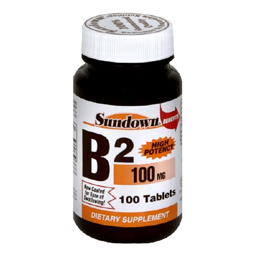 B2 Puissance Sundown haut, riboflavine, 100 mg, 100 comprimés (lot de 4)