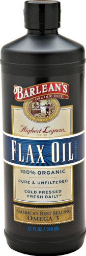 Barlean Bio Huiles Haute Lignan Flax Oil, 32-Ounce Bottle
