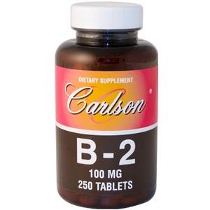 Carlson Labs vitamine B-2, 100 mg, 250 comprimés