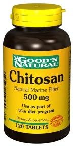 Chitosan 500mg - de fibres naturelles Marine, 120 tabs, (Good'n naturel)