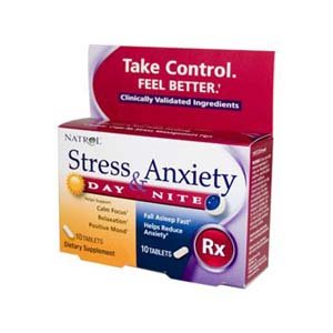 Comprimés Natrol stress et l'anxiété, jour et nuit, 20-Count