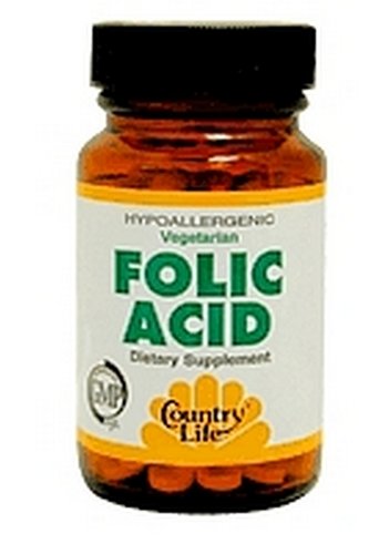 Country Life Acide folique 800 mcg, 100 comprimés