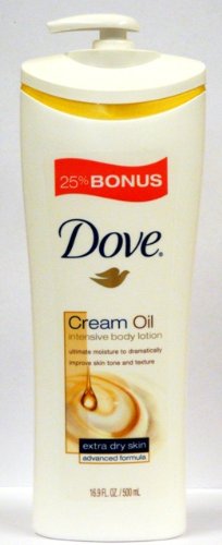 Crème d'huile Dove Body Lotion intensive, la peau très sèche, 16,9 Pompe Oz (Pack de 2)