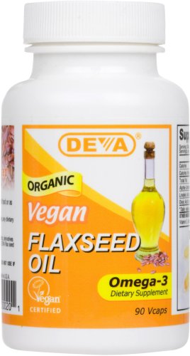 Deva Vegan Organic Vitamines Huile de graines de lin, oméga-3, 90 Vcaps (Pack de 2)