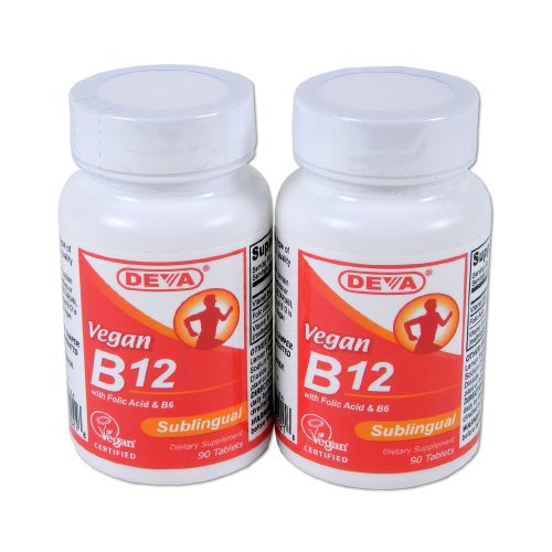 Deva Vegan Vitamines Sublingual B-12, 90 comprimés (lot de 2)