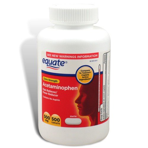 Equate analgésique extra strength caplets d'acétaminophène, la fièvre Reducer 500-Count Bottle