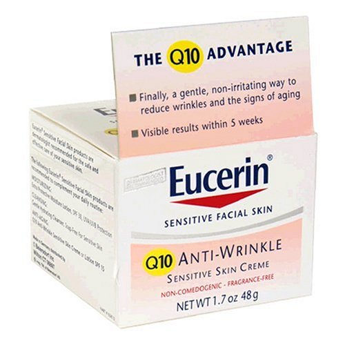 Eucerin Peau sensible Visage Anti-Rides Q10 Peau Sensible Creme, 1,7 onces Jars (Pack de 2)
