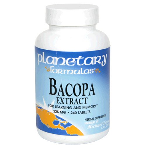 Extrait de Bacopa formules planétaires, 225 mg, comprimés, 240 comprimés