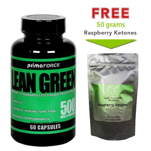 Extrait de thé vert 60 capsules (500 mg) + Free 50 grammes de poudre de framboise Cétones