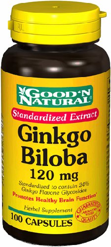 Ginkgo Biloba 120 mg Extrait standardisé - 100 caps, (Good'n naturel)