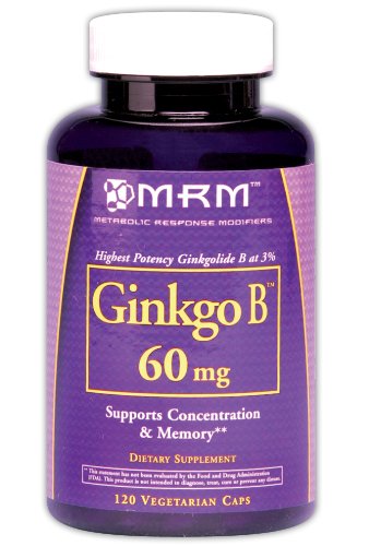 Ginkgo MRM B Vegetarian Capsules, 60 mg, 120-Count Bouteilles