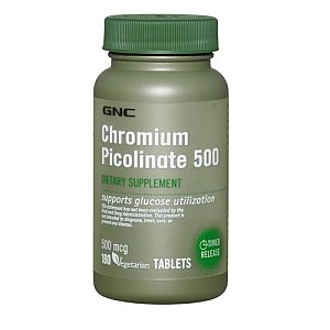 Gnc picolinate de chrome 500 comprimés végétariens, 180 Mcg Comte