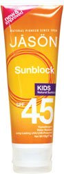 Jason Natural Cosmetics Sunbrellas Kid Natural Care Sun Block, SPF 45, 4 tubes oz