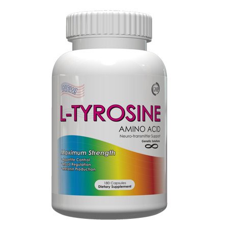L-Tyrosine 500 mg-amino soutien neurotransmetteur acide pour diminuer l'appétit naturel et aide à lutter contre la dépression naturellement, 180 Capsules