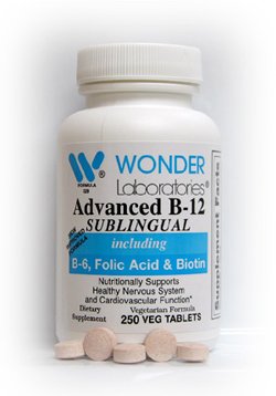 La vitamine B12 par voie sublinguale (1000 mcg), B6 ​​(5mg), acide folique (400 mcg) et la biotine (25mcg) - 250 comprimés sublinguaux - Formulé avec méthylcobalamine vitamine B-12.