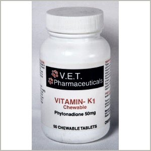 La vitamine K1 50 mg [V.E.T. Pharmaceutique], 50 comprimés à croquer