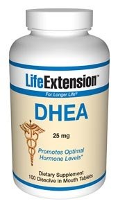 Life Extension DHEA, comprimés de 25 mg, 100-Comte