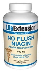 Life Extension No Flush Niacin 800 mg, 100 Capsules