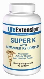 Life Extension Super K avec Advanced K2 Capsules complexes, 90-Count