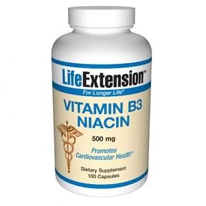 Life Extension Vitamine B3 Niacine 500 mg Capsule, 100-Comte