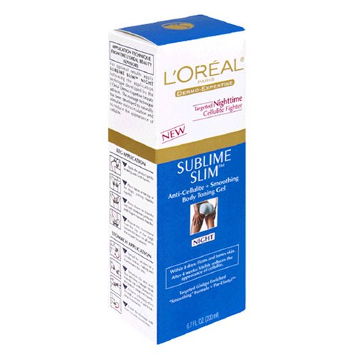 L'Oréal Sublime Slim Gel Corps Anti-Cellulite et lissage Tonique, Nuit, 6,7 oz (Pack de 2)
