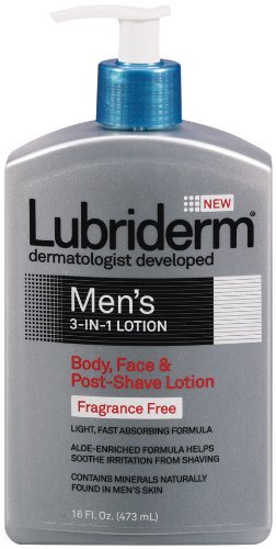Lubriderm Lubriderm Hommes 3-en-1 Lotion, le corps, le visage et l'après-rasage Lotion, sans parfum, 16 ml. onces.