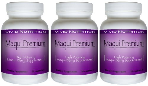 Maqui Premium (3 bouteilles) - Haute Puissance, Super résorbable Maqui Berry supplément. Le régime entièrement naturel, Cleanse & Detox, produit Superfood antioxydant. MIEUX que Acai! (500mg - 30 Capsules chacun)