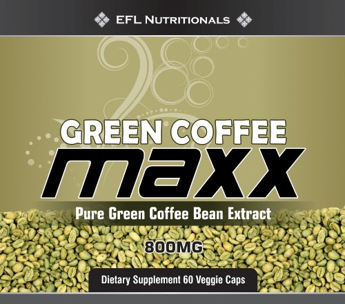 MAXX Café vert - L'Original 100% Extrait de Green Bean Coffee avec 45% d'acide chlorogénique 800 mg par capsule Vegicaps Pas de charges 60 Comptage