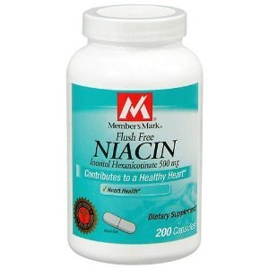 Membre Mark Niacine 500mg de vitamine B-3 gratuit Flush, Capsules, 200-Count
