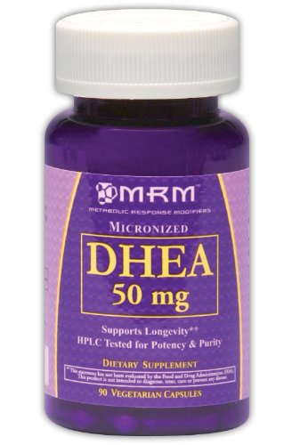 MRM DHEA micronisé végétarienne 50 mg Caplets, 90-Count Bouteilles