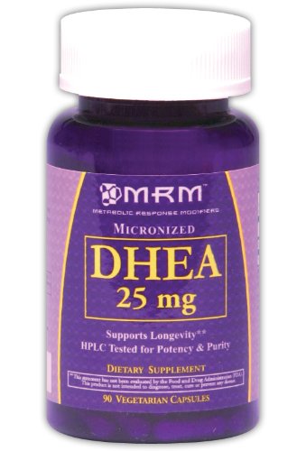 MRM micronisée capsules végétariennes DHEA, 25 mg, 90-Count Bouteilles (Pack de 3)