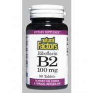 Natural Factors Vitamine B2 Riboflavine 100mg Tablets, 90-Count