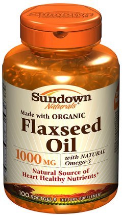 Naturals Sundown Flaxseed Oil, pressée à froid, naturel, 1000 mg, gélules, 100 ct.