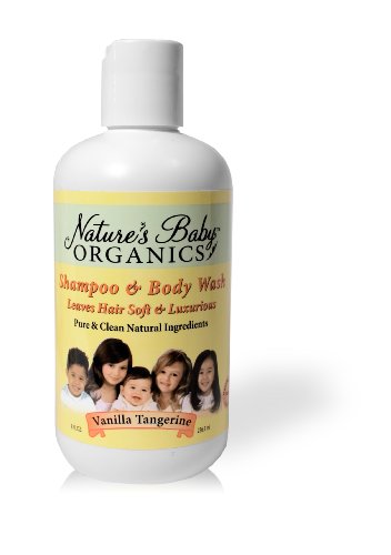Nature Bébé Organics Shampooing & Gel pour le corps, la vanille mandarine, 8-Ounce Bottles (Pack de 2)