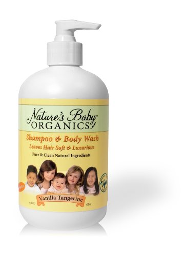Nature Bébé Organics Shampooing & Gel pour le corps, la vanille Tangerine, 16-Ounce Bottles (Pack de 2)