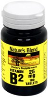 Nature Blend de vitamine B-2, 25 mg, comprimé, 100 ct.