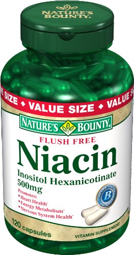 Nature Bounty Flush Niacin gratuit 500 mg, 120-Comte