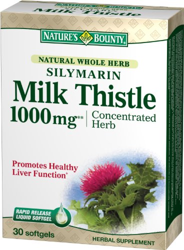 Nature Bounty naturel plante entière Extrait Silymarin Milk Thistle 1000mg, 30 Capsules (pack de 2)