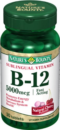 Nature Bounty Sublingual vitamine B-12, 5000mcg, 30 comprimés (lot de 3)