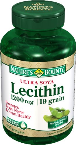 Nature Bounty Ultra lécithine de soja, 1200mg, 100 gélules (Pack de 4)