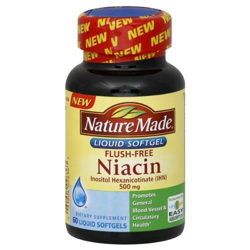 Nature Made Flush Niacin sans 500 mg, gélules liquides, 60-Count