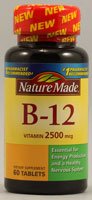 Nature Made Vitamine B-12 comprimés, 2500 mcg, 60 Comptage