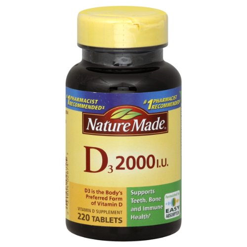 Nature Made Vitamine D3 2000 UI, Taille Valeur, 220-Comte