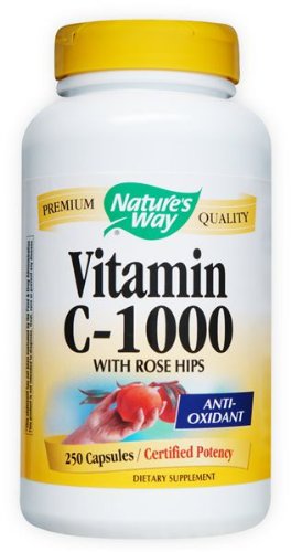 Nature Way Vitamine C 1000 avec Rose Hips, 250 Capsules