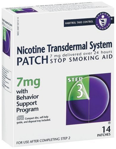 Nicotine Patch système transdermique, Stop Smoking Aid, 7 mg, Etape 3, 14 patchs