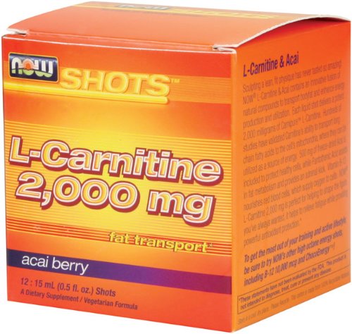 NOW Foods L-Carnitine 2000 mg / Tirs Acai BTE/12,