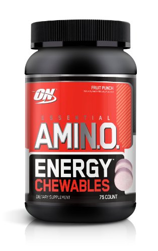 Optimum Nutrition Amino Essential Supplément Energy Diet Comprimés à croquer, Fruit Punch, 25 Count