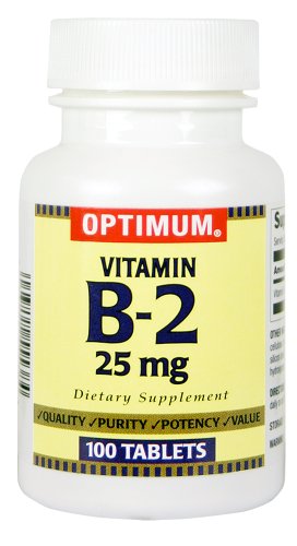 Optimum Vitamin B-2 comprimés, 25 mg, 100 Count (Pack de 2)