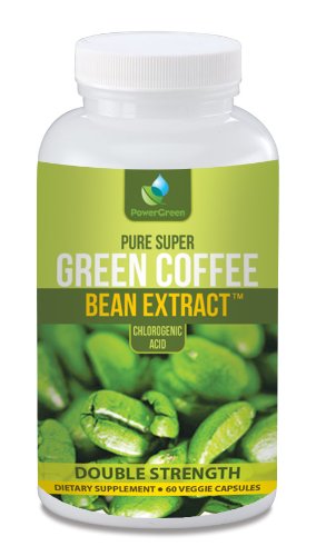 PowerGreen vert Coffee Bean Extract, 800 mg par gélule, 60 capsules végétariennes par bouteille (Contient Certains acides chlorogénique)