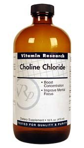 Prolongation de la vie (recherche sur les vitamines), CHLORURE DE CHOLINE LIQUIDE 16 OZ